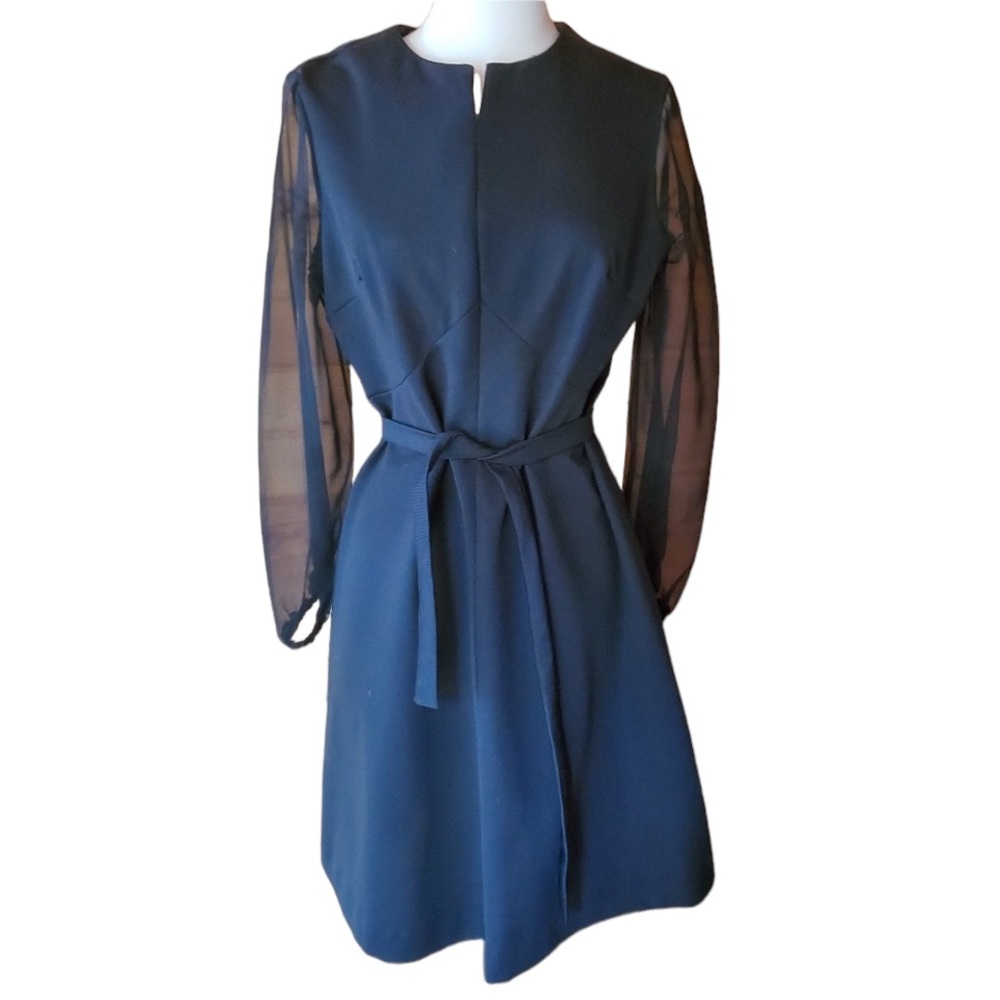 1970s‎ Sandy Lane Black Polyester Cocktail Dress